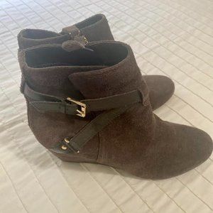 Grey/Taupe Suede Ankle Boots - Size 8
